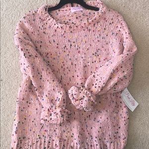 Light pink frayed sweater from Pink Lily